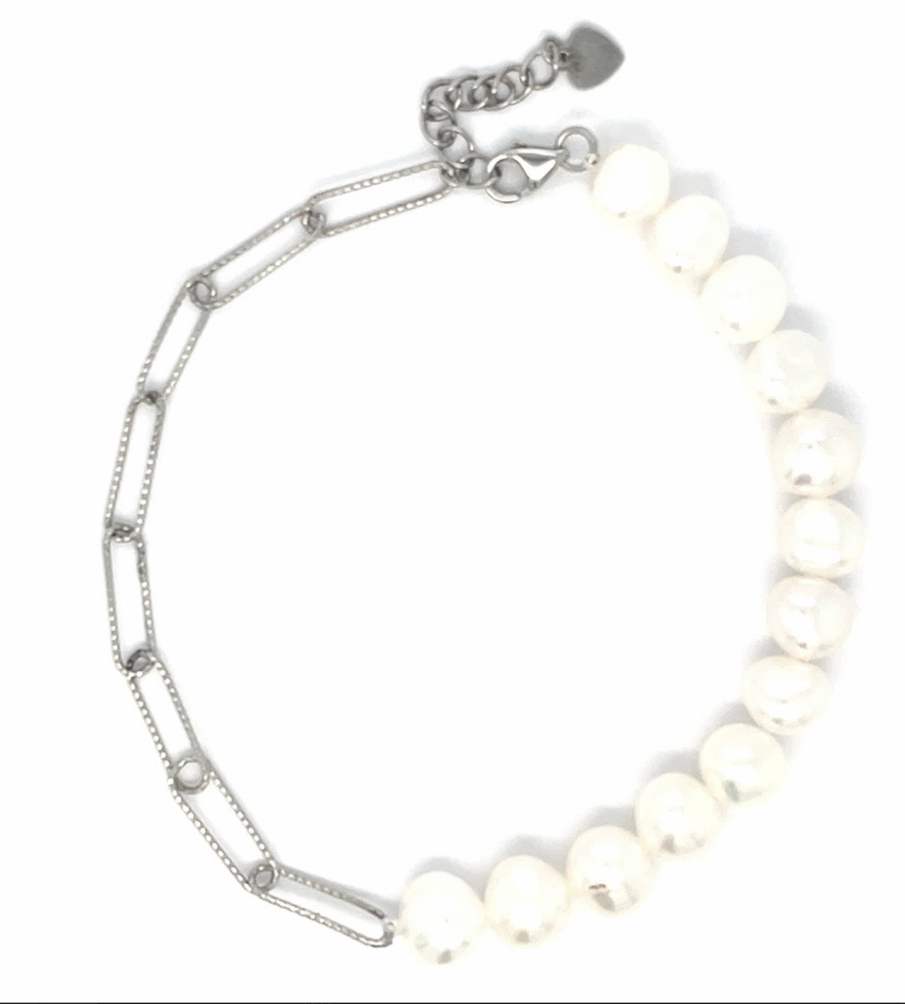 Classic Touch Armband von Amel Silver Style – Detailansicht der Perlen und feinen Silberkette