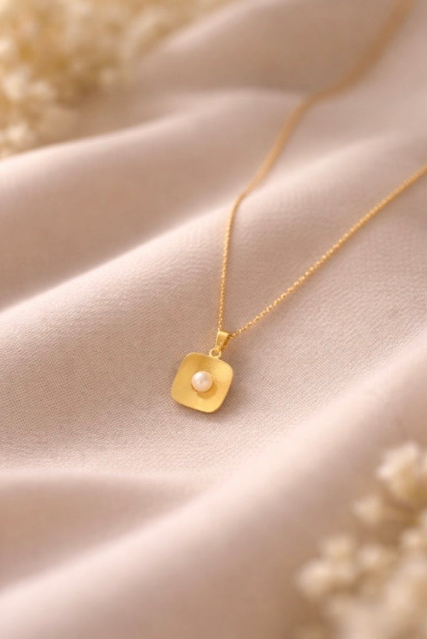 Perlen-Anhänger Halskette Gold