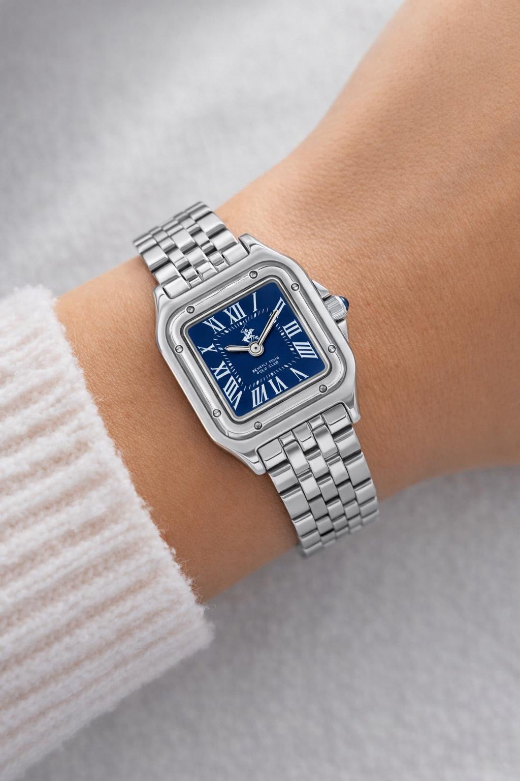 Heritage Blue-Silver Damenuhr mit zweifarbigem Edelstahlgehäuse und blauem Zifferblatt