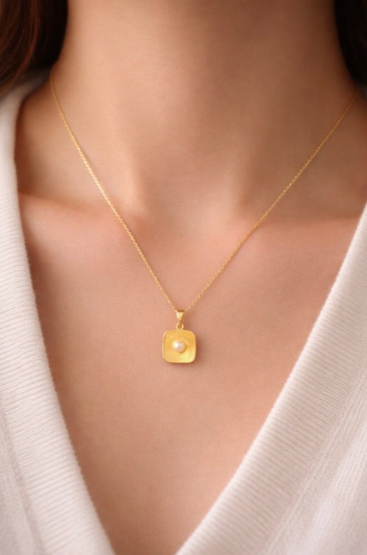 Perlen-Anhänger Halskette Gold