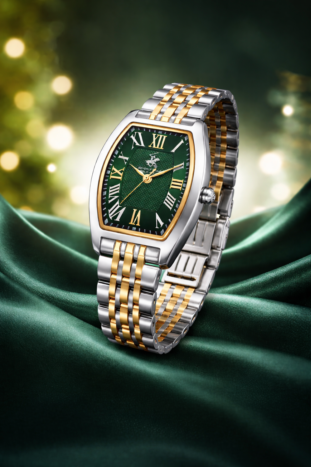 Imperial Verde Damenuhr mit grünem Zifferblatt und goldenem Edelstahlgehäuse