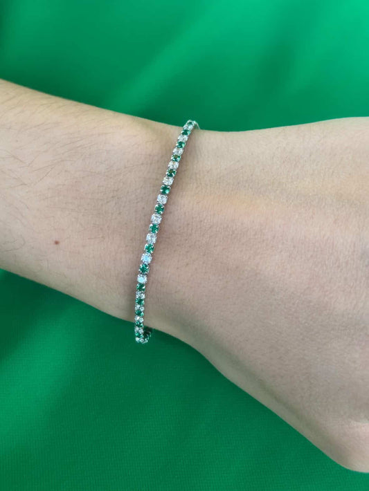 Emerald & Ice Tennis Bracelet