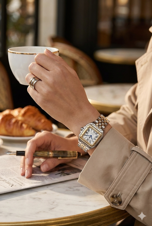 Heritage Gold-Silver Damenuhr mit zweifarbigem Edelstahlgehäuse und Armband in Gold und Silber