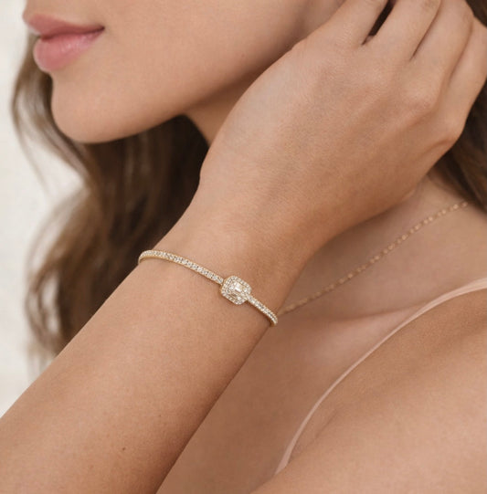 Full Sparkle Silberarmband mit funkelnden Strass-Steinen – elegantes Statement-Piece für besondere Anlässe