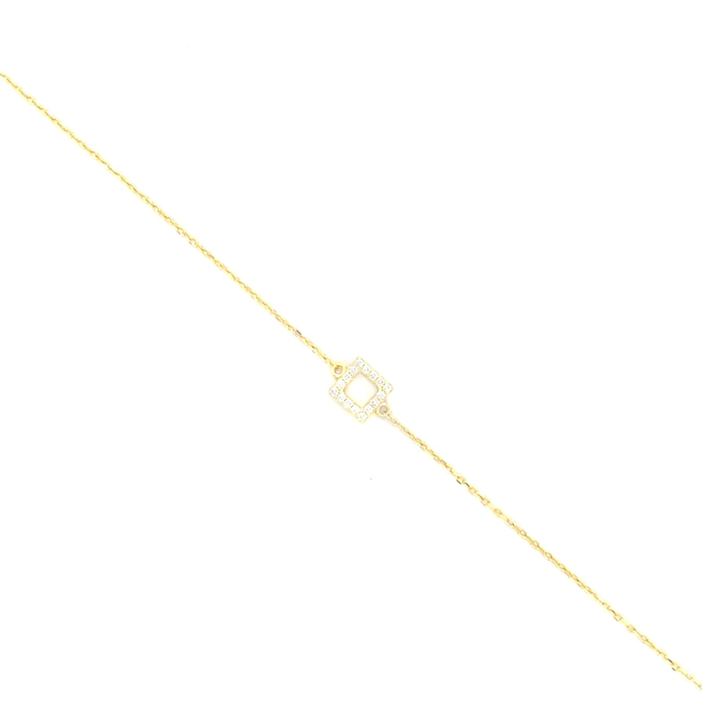 Goldarmband mit quadratischen Strass-Steinen