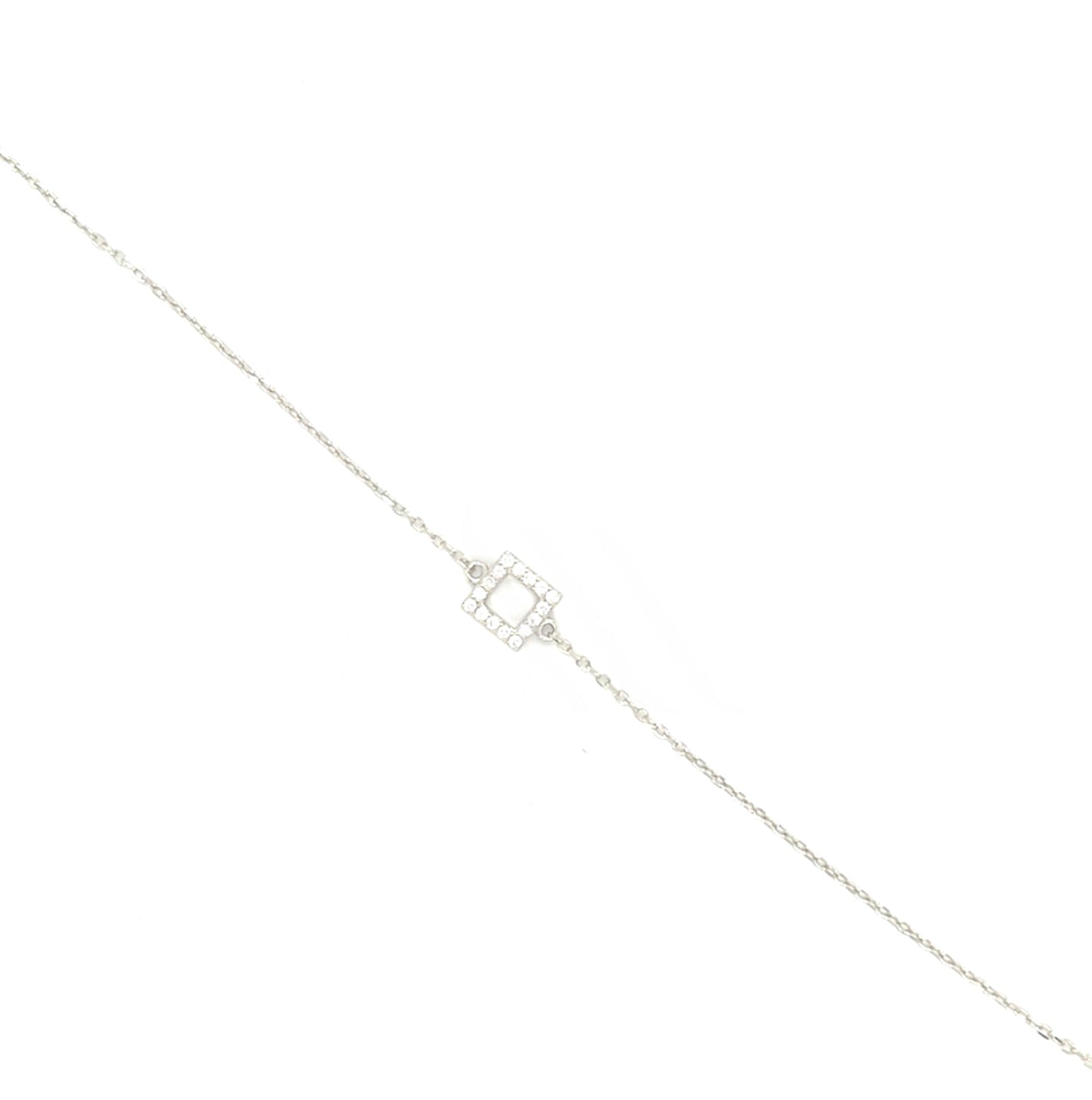 Silberarmband mit quadratischen Strass-Steinen