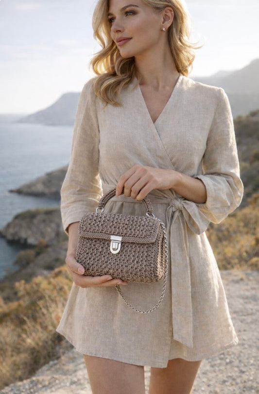 Nobile handgefertigte Tasche – Premium Design Amel Silver Style