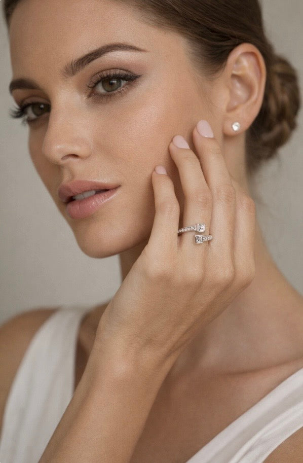 Ophelia Silberring mit Strass-Akzenten – Amel Silver Style