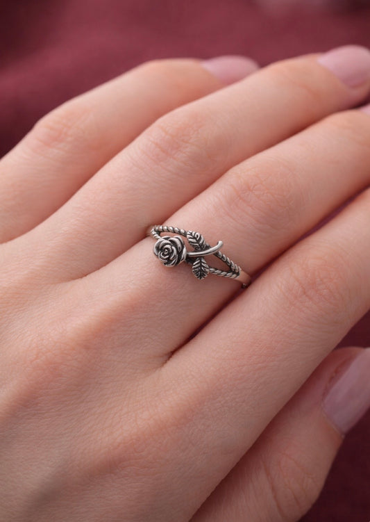 Silver Rose Garden Ring